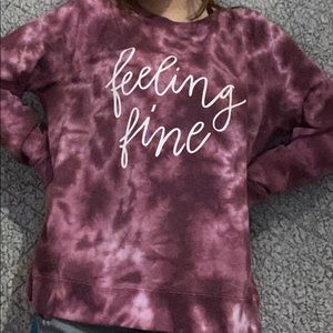 Feeling fine purple tie dye crew neck